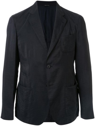 Blue Giorgio Armani Single Breasted Regular Fit Men's Blazers | UAE79382