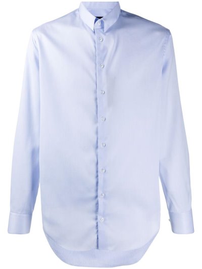 Blue Giorgio Armani Slim Fit Striped Men's Shirts | UAE05766