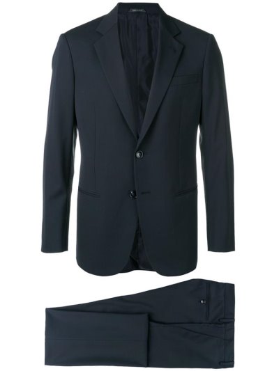 Blue Giorgio Armani Slim Fit Two Piece Men's Suits | UAE89092
