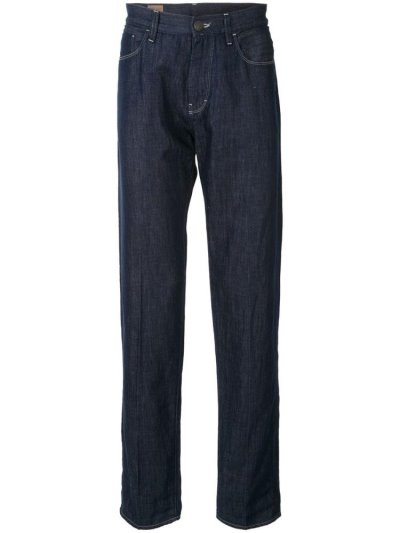 Blue Giorgio Armani Straight Leg Men's Jeans | UAE46781