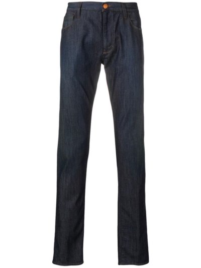 Blue Giorgio Armani Straight Men's Jeans | UAE07545