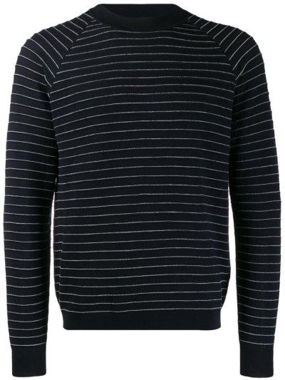 Blue Giorgio Armani Striped Men's Jumpers | UAE48029