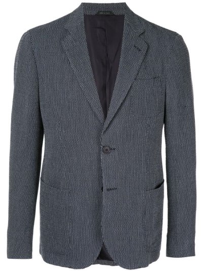 Blue Giorgio Armani Tailored Patterned Men's Blazers | UAE63711