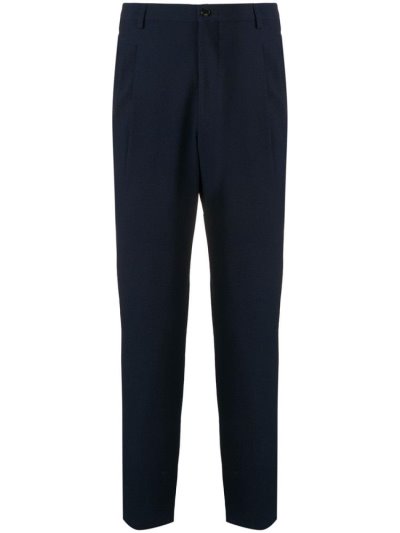 Blue Giorgio Armani Textured Tailored Pants Men's Pants | UAE29534