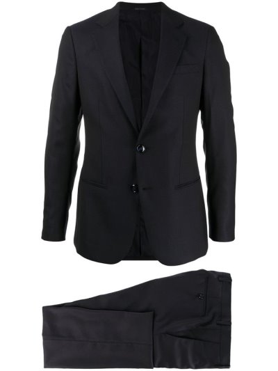 Blue Giorgio Armani Textured Two Piece Men's Suits | UAE57870