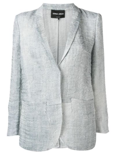 Blue Giorgio Armani Textured Women's Blazers | UAE19179
