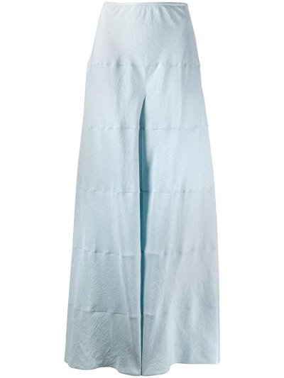 Blue Giorgio Armani Tiered Palazzo Women's Pants | UAE21399