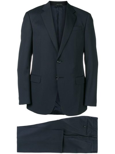 Blue Giorgio Armani Two Piece Fitted Men's Suits | UAE77964