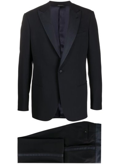Blue Giorgio Armani Two Piece Virgin Wool Men's Suits | UAE00068