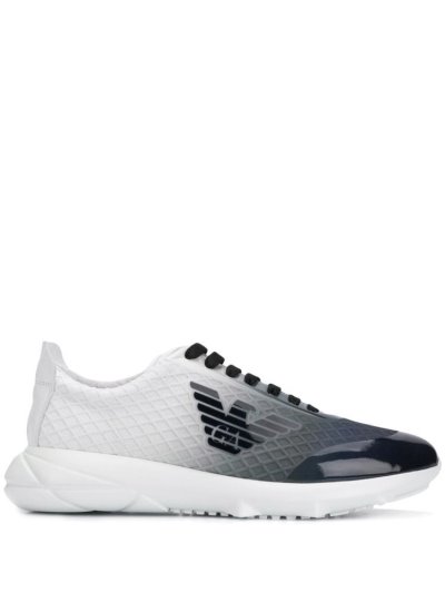 Blue / Green Armani Emporio Ombré Men's Sneakers | UAE08728