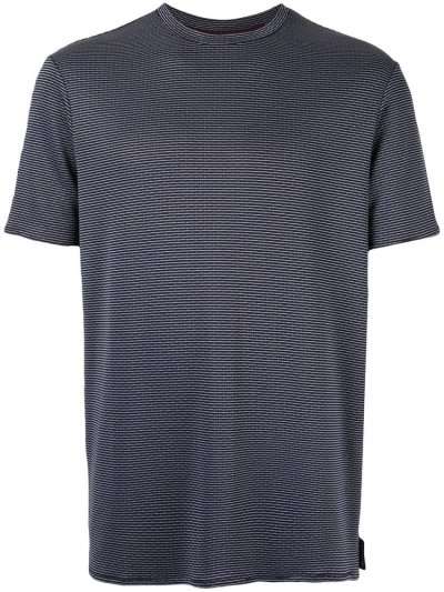 Blue / White Armani Emporio Printed Straight Fit Men's T Shirts | UAE08939