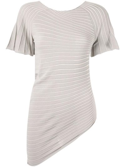 Brown Armani Emporio Asymmetric Jersey Women's T Shirts | UAE85164