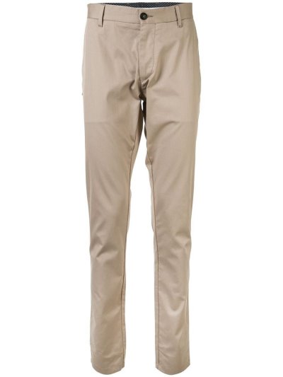 Brown Armani Emporio Plain Straight Tailored Pants Men's Pants | UAE78488