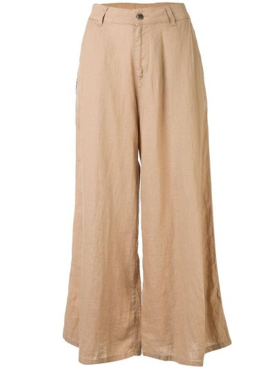 Brown Armani Emporio Wide Leg High Waisted Women's Pants | UAE54579