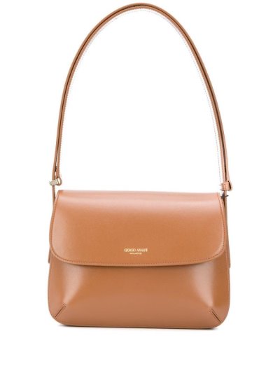 Brown Giorgio Armani Logo Stamp Women's Shoulder Bags | UAE72394