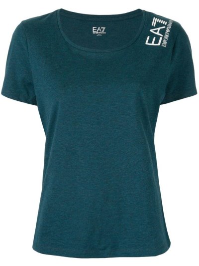 Green Ea7 Emporio Armani Logo Jersey Women's T Shirts | UAE21990
