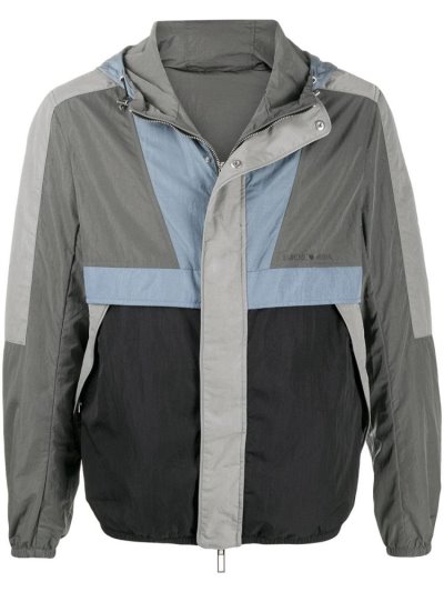 Green Armani Emporio Colour Block Hooded Men's Jackets | UAE06135