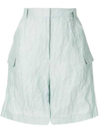 Green Armani Emporio Crinkle Effect Women's Shorts | UAE36016