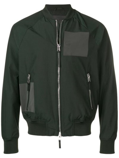 Green Armani Emporio Logo Printed Men's Bomber Jacket | UAE50252