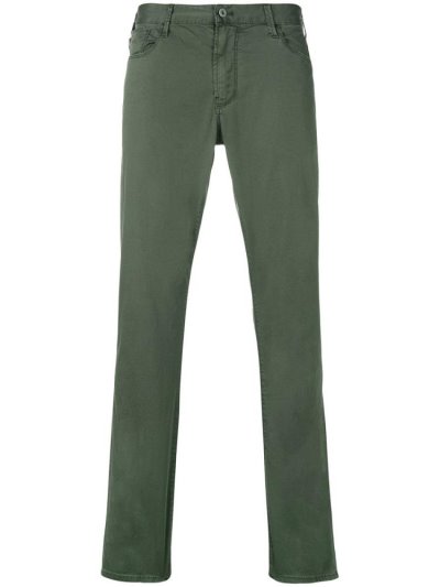 Green Armani Emporio Straight Leg Men's Pants | UAE05905