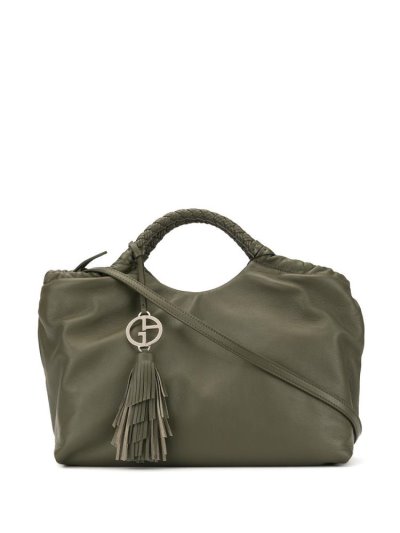 Green Giorgio Armani Logo Charm Women's Tote Bags | UAE39776