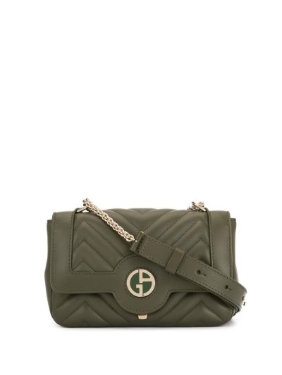 Green Giorgio Armani Logo Quilted Women's Crossbody Bags | UAE96934