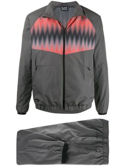 Grey Ea7 Emporio Armani Graphic Print Two Piece Tracksuits Men's Suits | UAE75538
