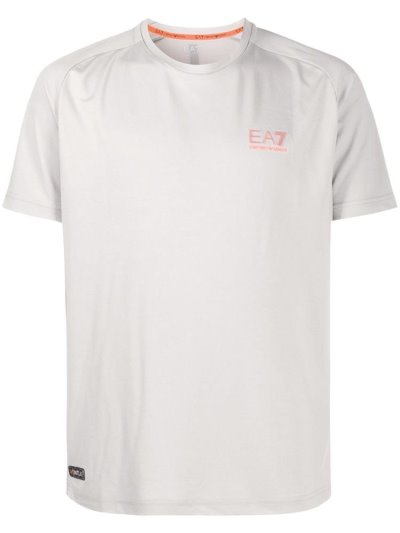 Grey Ea7 Emporio Armani Logo Men's T Shirts | UAE60196