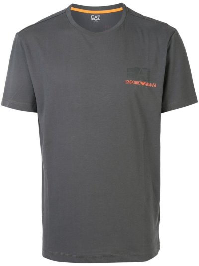 Grey Ea7 Emporio Armani Logo Printed Men's T Shirts | UAE01792