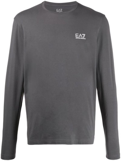 Grey Ea7 Emporio Armani Logo Print Men's Sweatshirts | UAE46692