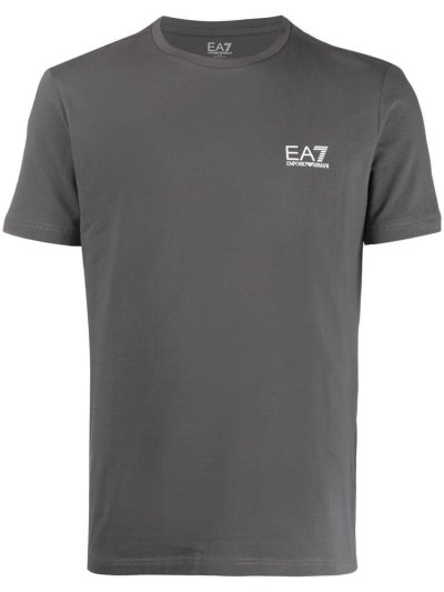 Grey Ea7 Emporio Armani Logo Print Men's T Shirts | UAE70117