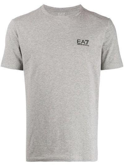 Grey Ea7 Emporio Armani Logo Print Men's T Shirts | UAE71724