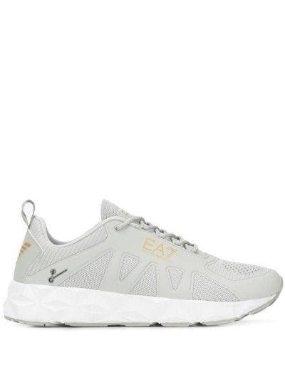 Grey Ea7 Emporio Armani Logo Print Men's Sneakers | UAE72248