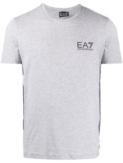 Grey Ea7 Emporio Armani Logo Tape Men's T Shirts | UAE53073