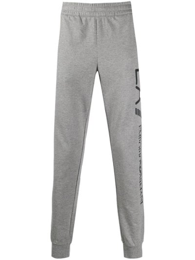 Grey Ea7 Emporio Armani Tapered Logo Jogging Men's Pants | UAE75655