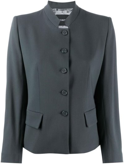 Grey Armani Emporio Button Up Women's Blazers | UAE75107