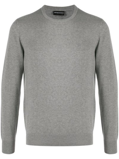 Grey Armani Emporio Crew Neck Men's Sweatshirts | UAE41435