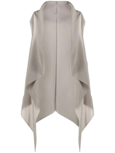 Grey Armani Emporio Draped Waterfall Waistcoat Women's Vest | UAE27289