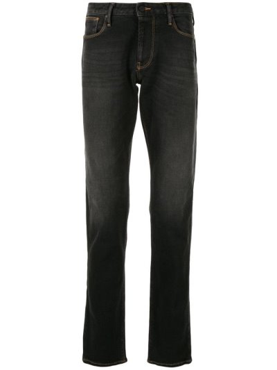 Grey Armani Emporio High Rise Straight Leg Men's Jeans | UAE67480