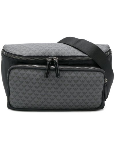 Grey Armani Emporio Logo Print Bum Bag Men's Bags | UAE01397