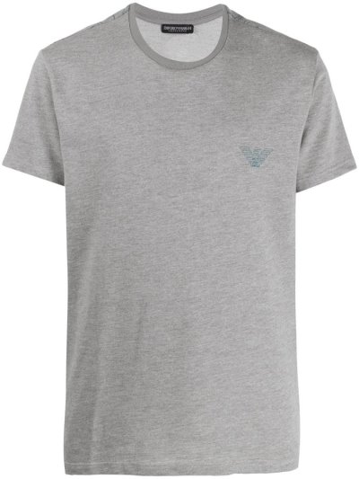 Grey Armani Emporio Logo Print Men's T Shirts | UAE30677