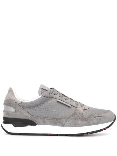 Grey Armani Emporio Panelled Low Men's Sneakers | UAE94067