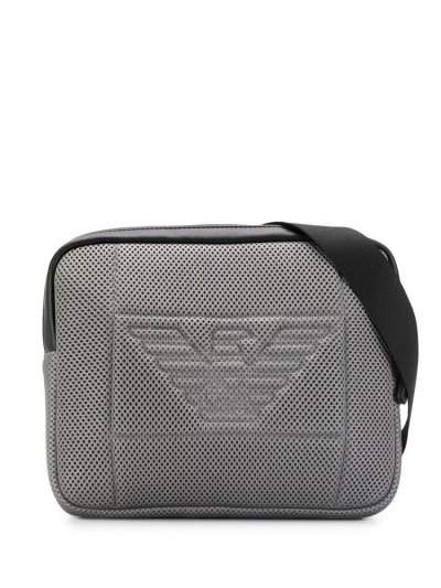 Grey Armani Emporio Perforated Logo Men's Belt Bags | UAE62255