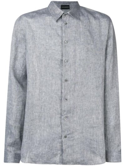 Grey Armani Emporio Plain Men's Shirts | UAE42303