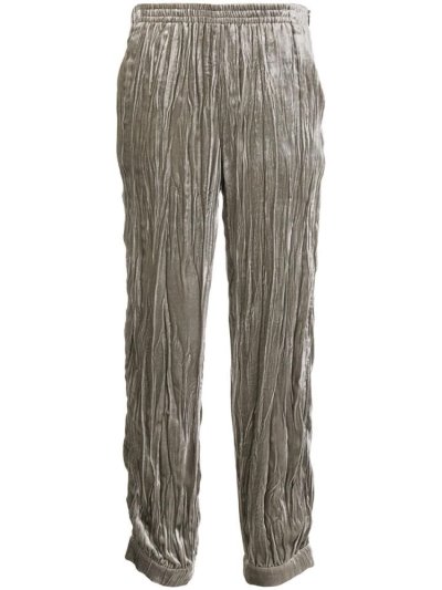 Grey Armani Emporio Pleated Tapered Women's Pants | UAE41239