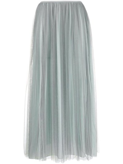 Grey Armani Emporio Pleated Tulle Women's Skirts | UAE31478