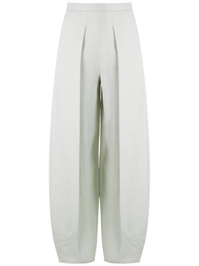 Grey Armani Emporio Pleated Wide Leg Women's Pants | UAE90163