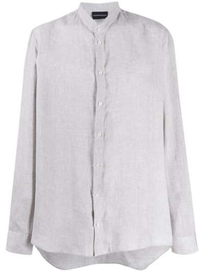 Grey Armani Emporio Round Neck Men's Shirts | UAE29050