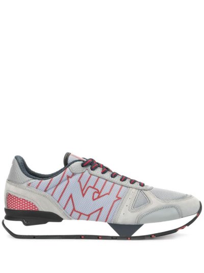 Grey Armani Emporio Side Logo Men's Sneakers | UAE93703