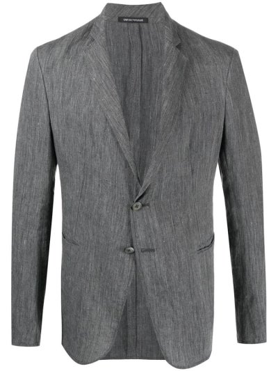 Grey Armani Emporio Single Breasted Regular Men's Blazers | UAE77953